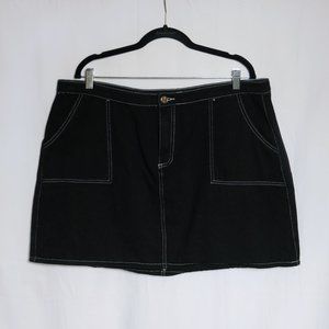 *SOLD VIA DEPOP* Delia's Black Denim Mini Skirt w/ Contrast Stitching 2X